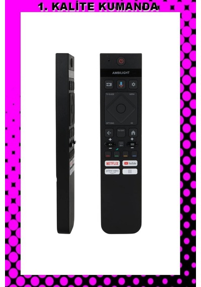 Uzaktan Kumanda 1.kalite Kumanda Mazamapp 1370 Phılıps Ambılıght Ses Komutsuz Android Tv Kumandası