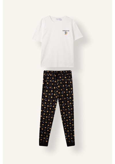 Defacto Garfield New Regular Fit Kısa Kollu Pijama Takımı I2912ax26aubk81 Siyah-bk81