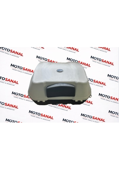 Modasanal 52 Lt Motosiklet Topcase Bel Destekli Sök Tak Kilitli Arka Çanta Gri - Siyah
