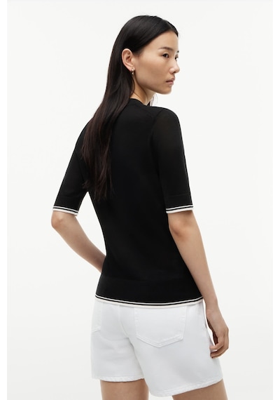Tommy Hilfiger Lyocell Sılk C-nk Ss Swtr Kadın Siyah Kazak - Ww0ww51054