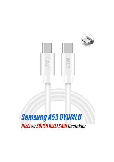 Samsung A53 5g Uyumlu 60w Şarj Kablosu Hızlı Type-c Kablo 25w Destekler