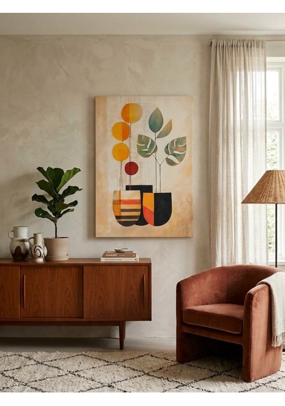 Tablo 60x90 Cm Büyük Boy Kafe Ve Salon Hediyelik Duvar Aksesuarı Beyaz - Gümüş