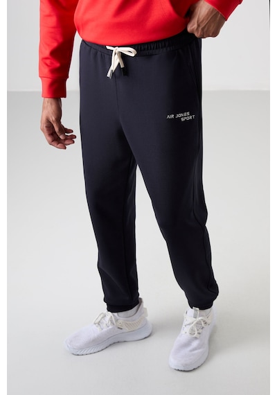Tommy Life Fiesta - Lacivert Pamuklu Kalın Yumuşak Dokulu Comfort Fit Nakışlı Erkek Eşofman Takım - 85255 Kırmızı - Lacivert