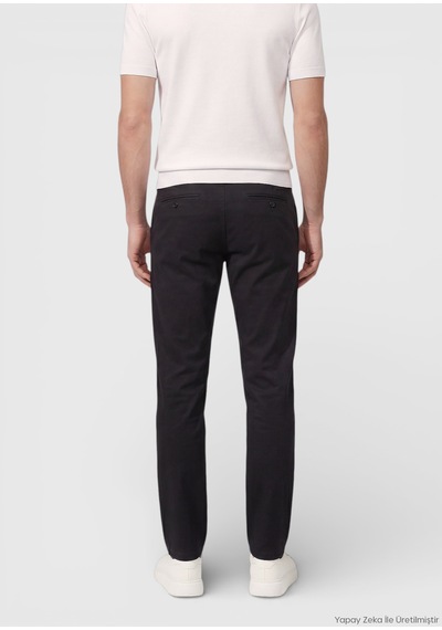 Ramsey Siyah Dokuma Regular Fit Casual Pamuk Karışımlı Pantolon siyah