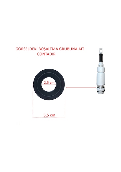 Visam Slim 80 Gömme Rezervuar Boşaltma Grubu Contası Siyah