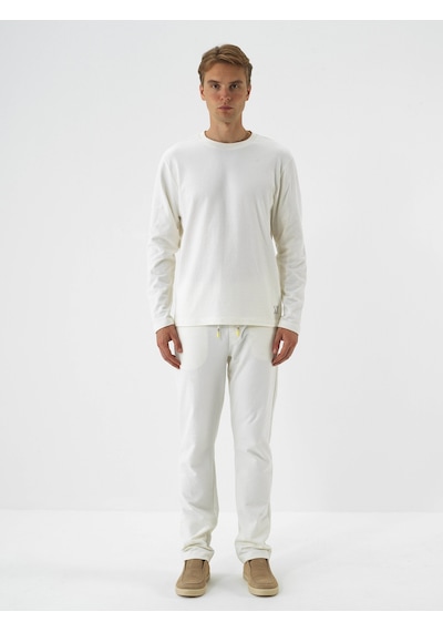 Xint Ekru Pamuk Dokulu Regular Fit Sweat Pantolon 380224