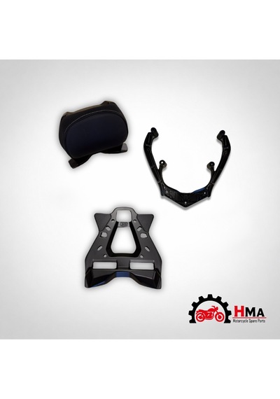 Hmapart Yamaha T-max 3'lü Set Sissybar - Çanta Demiri 2020-2026 Siyah