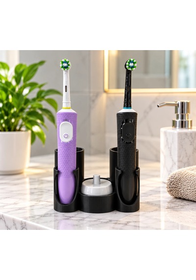Oral-b Uyumlu İkili Şarjlı Diş Fırçası Standı Zyndo Siyah