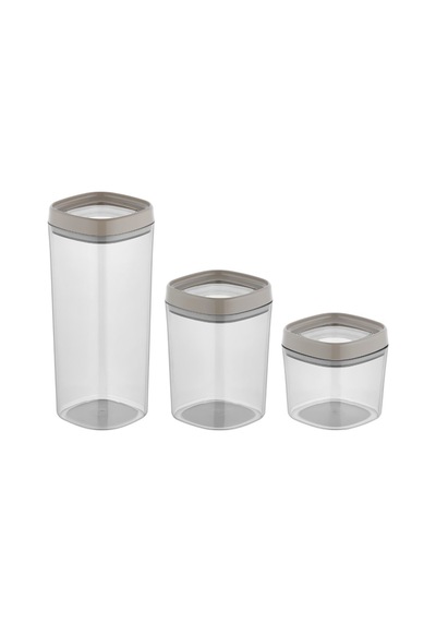 Ceronni Bonny Erzak Saklama Kabı 3lü Set 1,8lt - 1lt - 600ml Bej Bej