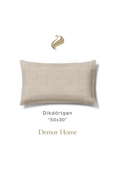 Br Demor Home Keten Dokulu Kumsal Taşı Rengi Kırlent Yastık Kılıfı