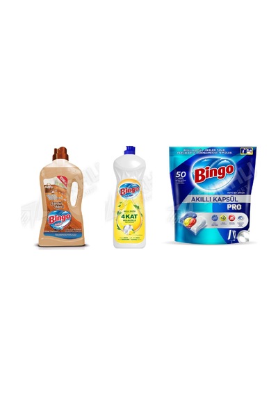 Bingo Ahşap Temizleyici 1lt + Bulaşık Deterjanı 650 Ml +tablet 50'li 3'lü Set Diğer