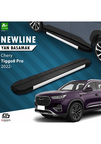 S-dizayn Chery Tiggo8 Pro Newline Aluminyum Yan Basamak 183 Cm 2022 Üzeri