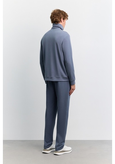 Avva Erkek İndigo Dik Yaka Fermuarlı Modal Karışımlı Soft Touch Regular Fit Sweatshirt A62y1271 Avva Erkek İndigo Dik Yaka Fermuarlı Modal Karışımlı Soft Touch Regular Fit Sweatshirt A62y1271