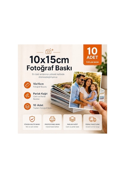 Rabsev Kişiye Özel Fotoğraf Baskı - 10x15 Cm Parlak Foto Baskı 10 Adet Diğer