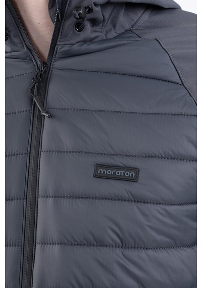 Maraton Sportswear Regular Erkek Kapşonlu Uzun Kol Outdoor Antrasit Ceket 20385 Antrasit
