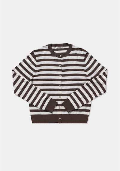 Colin's Colins Slim Fit Yuvarlak Yaka Çizgili Kadın Kahverengi Hırka Cl1082488 Q1.v2 Brw