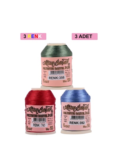 3 Adet Altınbaşak Oya Ve Dantel İpi 20 Gr - Royaleks - No: 763 -