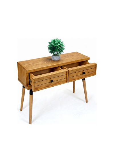 Mobenta Stria Entry: Modern Masif Dresuar 2 Çekmeceli Antre Konsolu - 120x31.5 Tk Ahşap