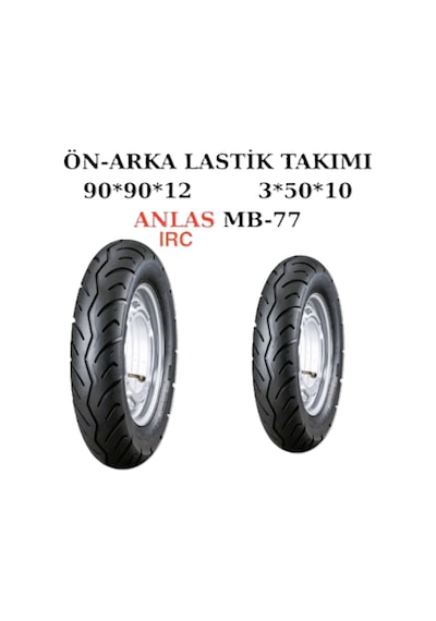Anlaş/ırc Anlas Irc Set Mondial Fury 110 90/90-12 Ve 3.50-10 Mb77 Ön Arka Set