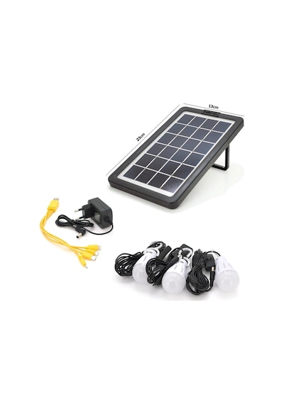 Solar Kamp Lambası Acil Durum Işığı Şarjlı Usb Everton Rt-999 Siyah