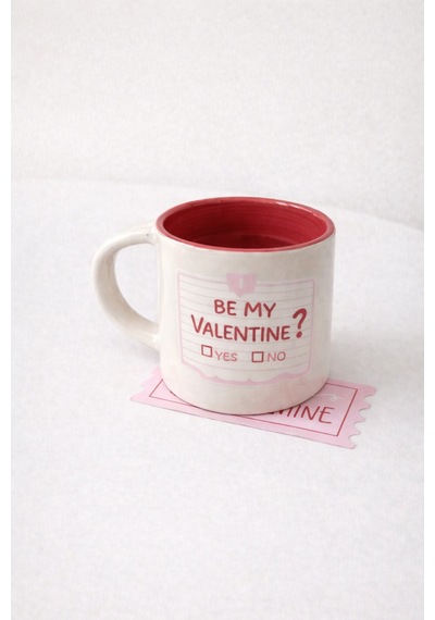 Be My Valentine Sevgililer Günü Kupa & Tepsi Hediye Seti Özel Kutusunda Krem - 836382116 Krem