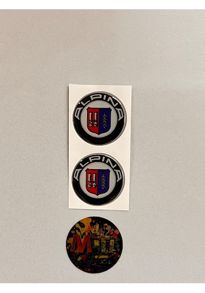 Alpına Damla Sticker Etiket Kabartmalı 3d Silikon Direk Arması Alpına Etiketçi Epoksi 2ad. 3,5x3,5cm Çok Renkli