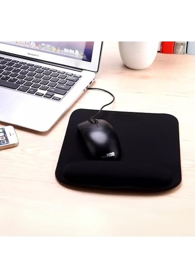 Ergoplus Bilek Destekli Mouse Pad Ergonomik Mousepad Kaymaz Taban Bilek Koruyucu, Ofis Oyun Bilgisayar Mouse Altlığı Siyah
