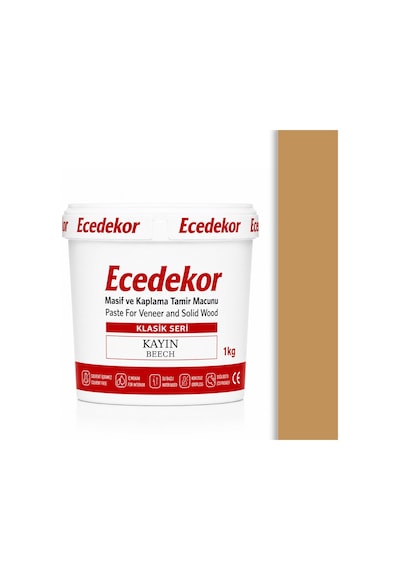 Kayın Ecedekor Ahşap Dolgu Macunu Kova 1000gr 1 KG