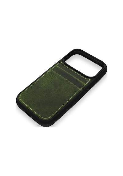 Vintage Wallet Kartlıklı Premium Deri Kılıf Apple Uyumlu iPhone 17 Pro Vintage Wallet Haki