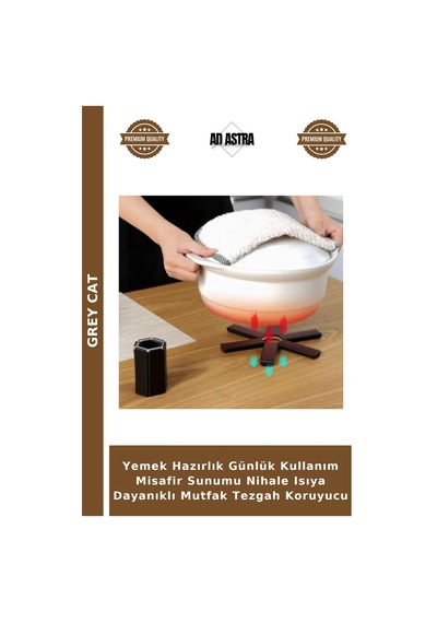 Yemek Hazırlık Günlük Kullanım Misafir Sunumu Nihale Isıya Dayanıklı Mutfak Tezgah Koruyucu Çok Renkli