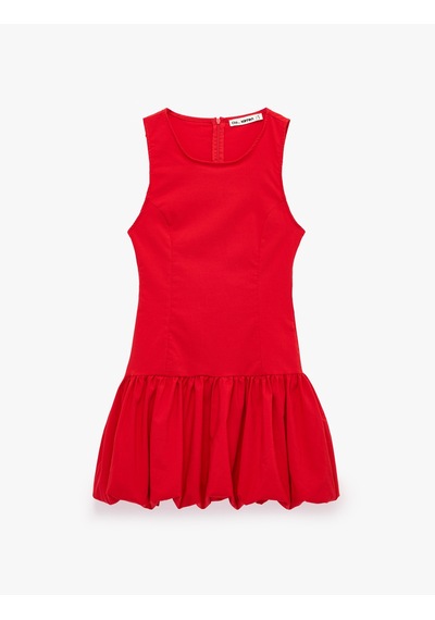 Koton Slim Fit Bisiklet Yaka Kolsuz Bodycon Mini Elbise Kırmızı 6sal80156ıw