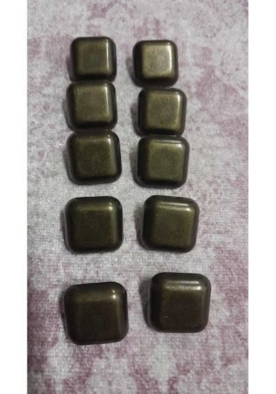 Siyah Bakır Kaplama Metal Düğme 27 Boy 17 Mm 10 Adet