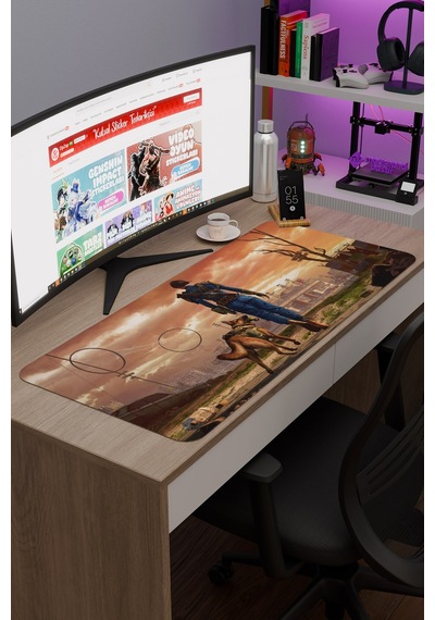 Fallout Kaymaz Dikişli Kauçuk Oyuncu Mousepad V2 - 90x40 Xxl Gaming Mouse Pad Fare Altlığı