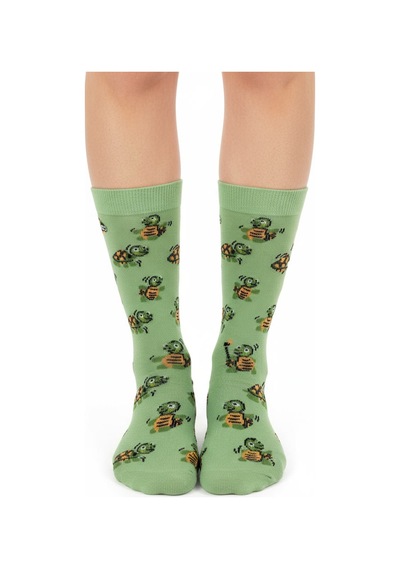 Gost Liria Tortoise Socks Desenli Unisex Soket Çorap Yeşil