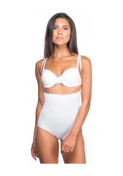 Beyaz Mı Emay 2073 Göğüsü Açık Desenli Body Korse Beyaz