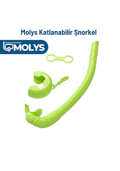 Molys Katlanabilir Şnorkel Hafif, Taşınabilir Ve Konforlu Kullanım Yer Kaplamaz Yeşil
