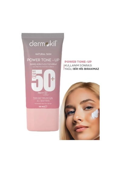 Dermokil Power Tone-Up Güneş Koruyucu Yüz Kremi SPF50+ 2 x 50 ML