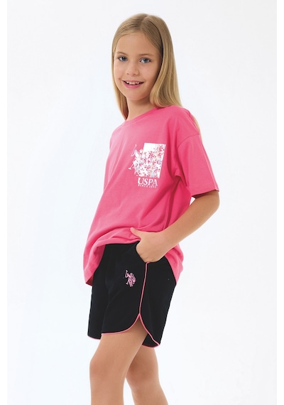 U.s. Polo Assn. Kız Çocuk Pembe Şort Takım Us2522-c-v1 Pembe