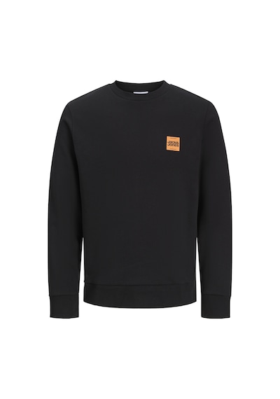 Jack & Jones Erkek Minimal Logo Baskili Bisiklet Yaka Sweatshirt - Brandy - 12279256 Black