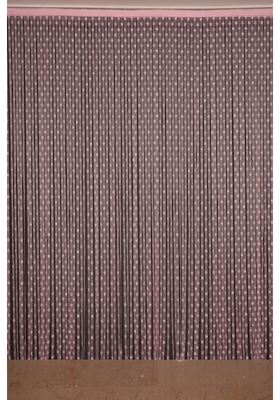 Küçük Puanlı Model Pembe Renk Hazır Ip Perde 300x270 Cm