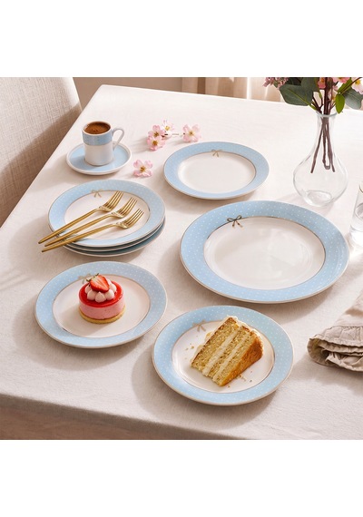 Aryıldız Nila 7 Parça 6 Kişilik Pasta Takımı Mavi Çok Renkli