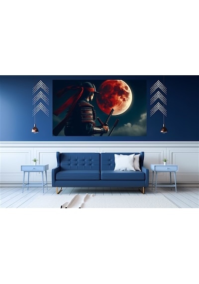 Ti-play Kanlı Ay Bekleyiş 60x90cm Modern Samuray Pvc Çerçevesiz Tablo