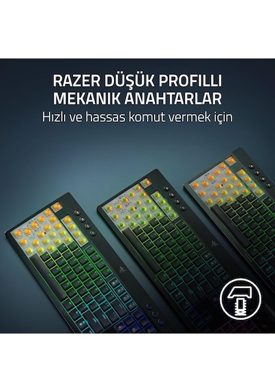 Razer Blackwidow V4 Tenkeyless Hyperspeed Low Profile - Kablosuz Sıcak Değiştirilebilir Oyun Klavyesi - Hyperspeed & Bluetooth - Yeşil Anahtarlar Qwerty Abd Düzeni Razer Blackwidow V4 Tenkeyless Hyperspeed Low Profile - Kablosuz Sıcak Değiştirilebilir Oyun Klavyesi - Hyperspeed & Bluetooth - Yeşil Anahtarlar Qwerty Abd Düzeni