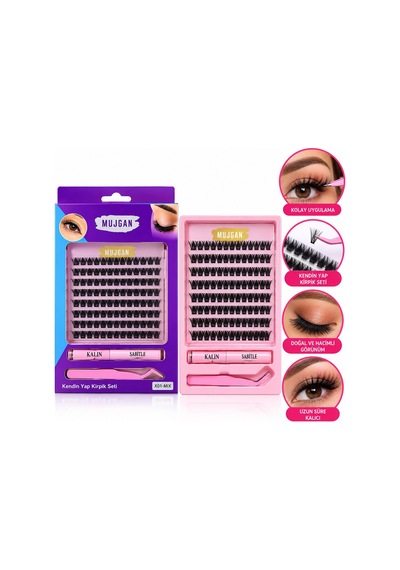 Mujgan Mjgn-1137 Kendin Yap Takma Kirpik Seti- 12'li Paket