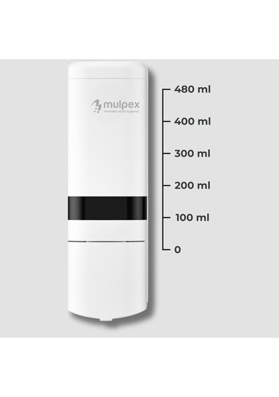 Mulpex 480 Ml Beyaz Duvara Monte Sıvı Sabun Dispenseri Premium Kalite Abs Gövde, Anahtarlı, Şık Ve Güvenli Beyaz
