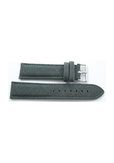 Bizon Koyu Gri Kumaş Saat Kordonu 24Mm Dokuma Spor Perlon Kayışı