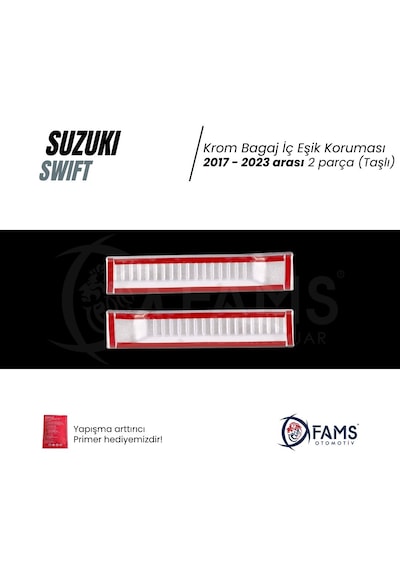Suzuki Swift 2017-2023 Krom Bagaj Iç Eşik Koruma Taşlı 2 Prç.