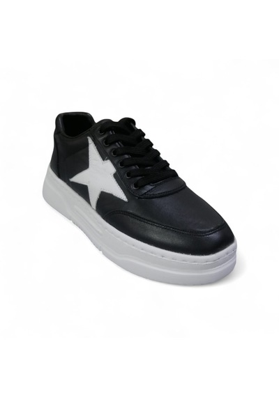 Durmazshoes Hakiki Deri Casual Ayakkabı Siyah - Beyaz