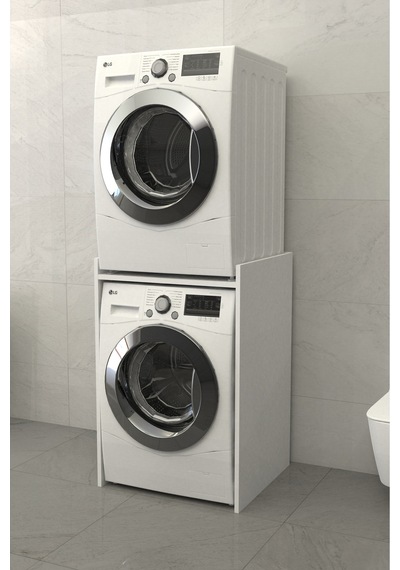 Solévo Banyo Dolabı Çamaşır Ve Kurutma Makinesi Dolabı Beyaz Beyaz