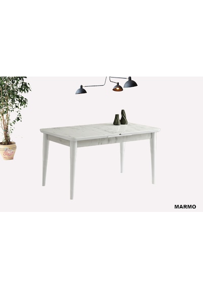 Kelebek Açılır Mdf Masa Mutfak,salon,yemek Odası Masası 60x100 Cm Beyaz - Gri